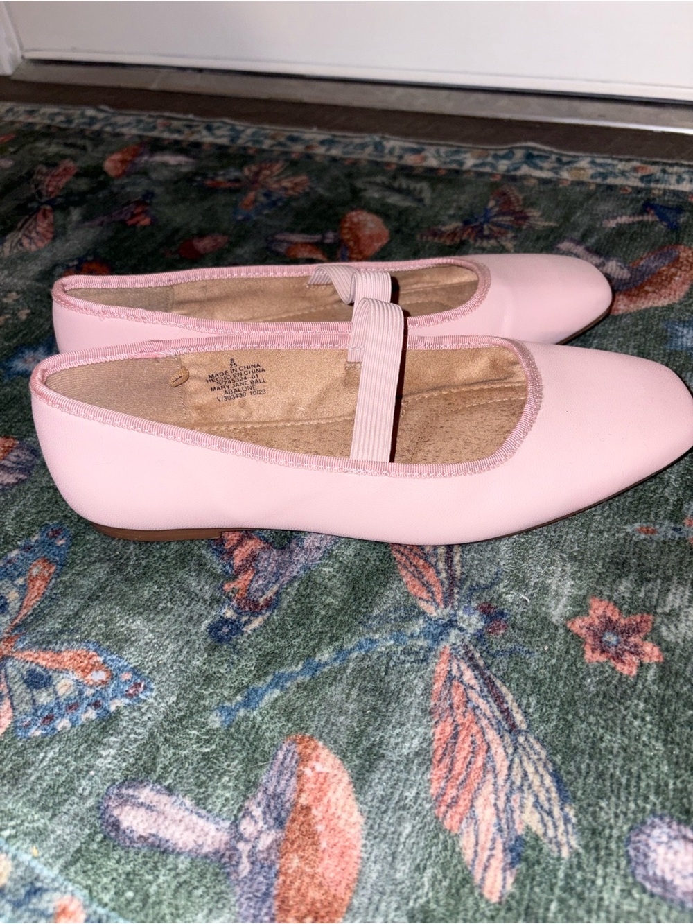 Old Navy Light Pink Mary Jane Ballet Flats with Elastic Strap - Picture 2 of 3